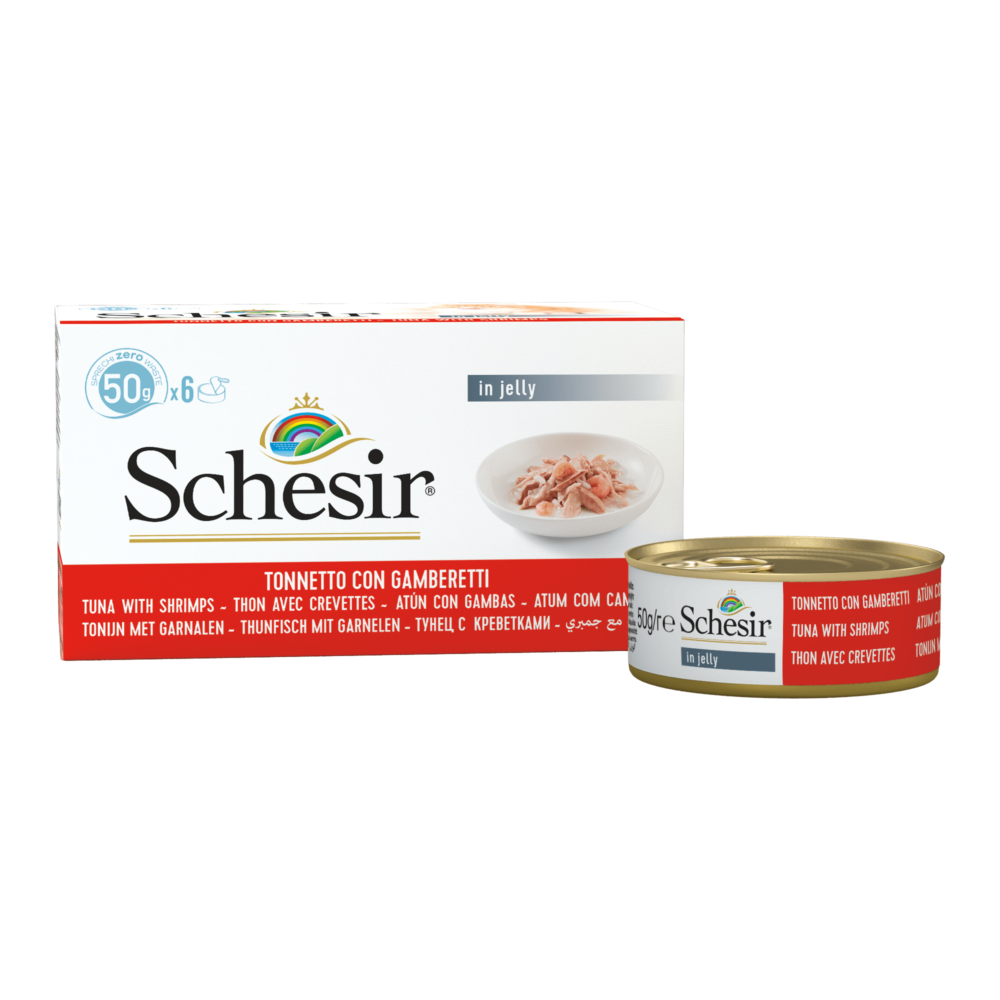 Schesir Cat (6 X 50 G) Multipack Tuna With Shrimps Wet Cat Food