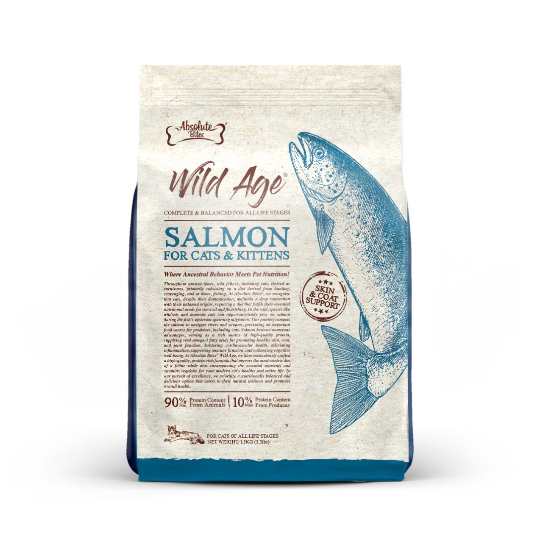 Absolute Bites Cat Wild Age 1.5kg Salmon Dry Cat Food