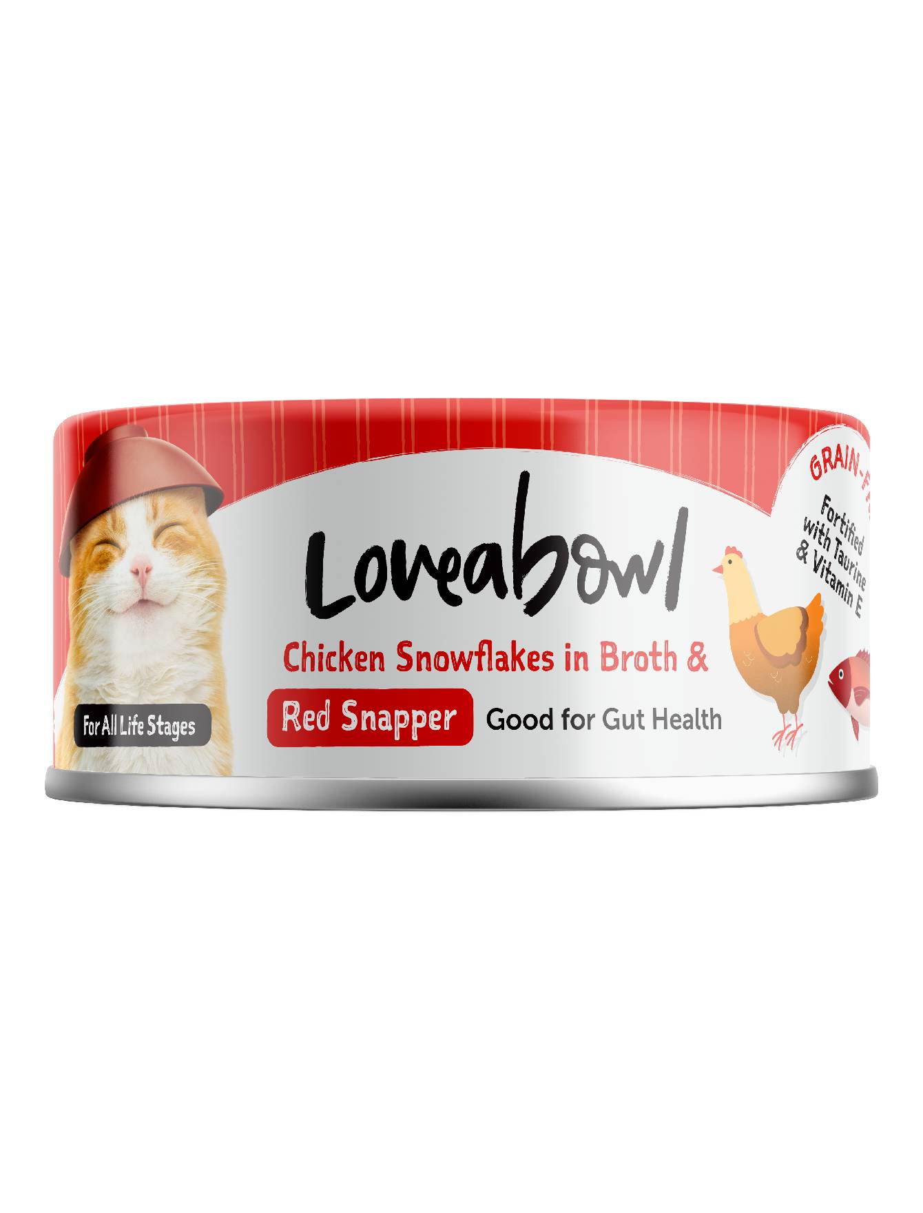 Loveabowl Cat 70g Chicken Snowflakes In Broth With Red Snapper Cat Wet Canned Food