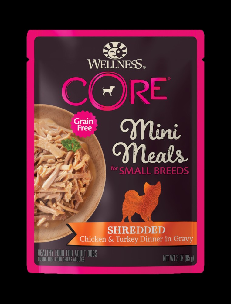 Wellness Core Small Breed Mini Meals - Shredded Chicken & Turkey Wet Dog Food 85g