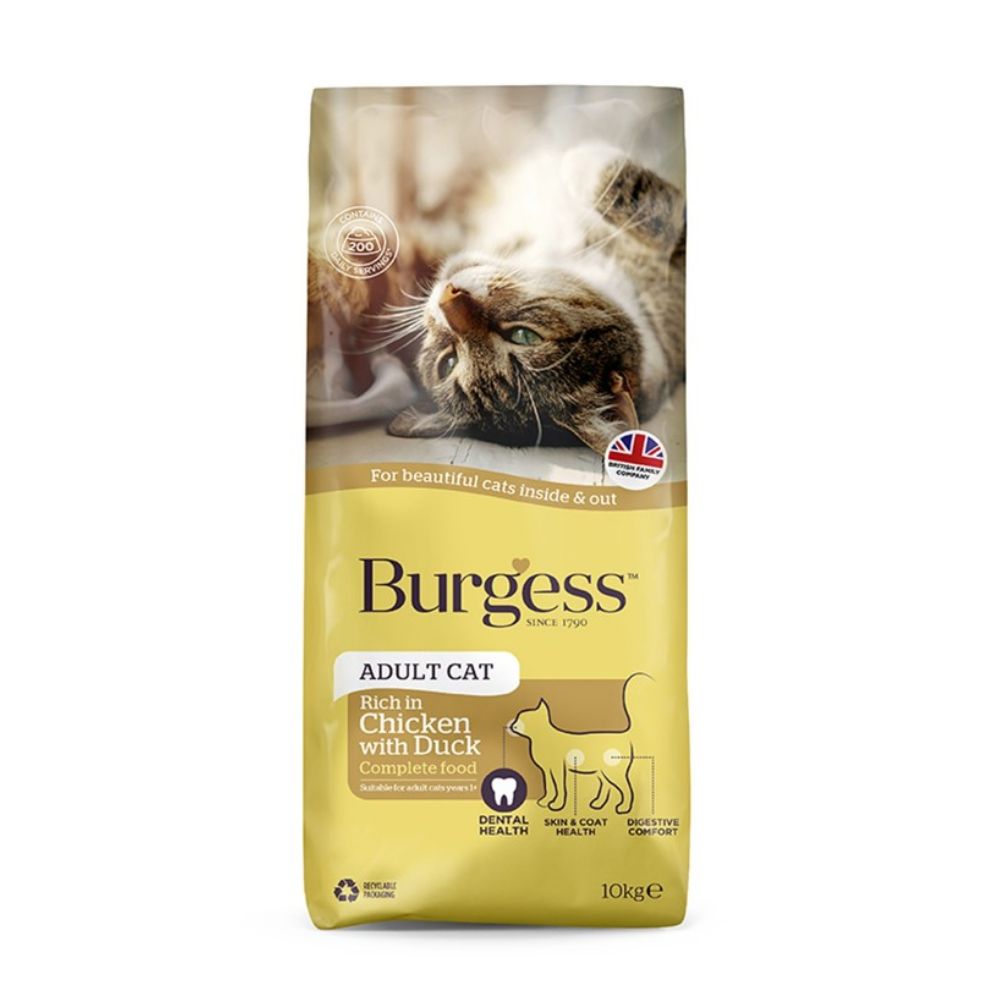 Burgess Cat 10kg Chicken Duck Adult Dry Cat Food Singapore s Pet Store Perromart SG PerroMart SG