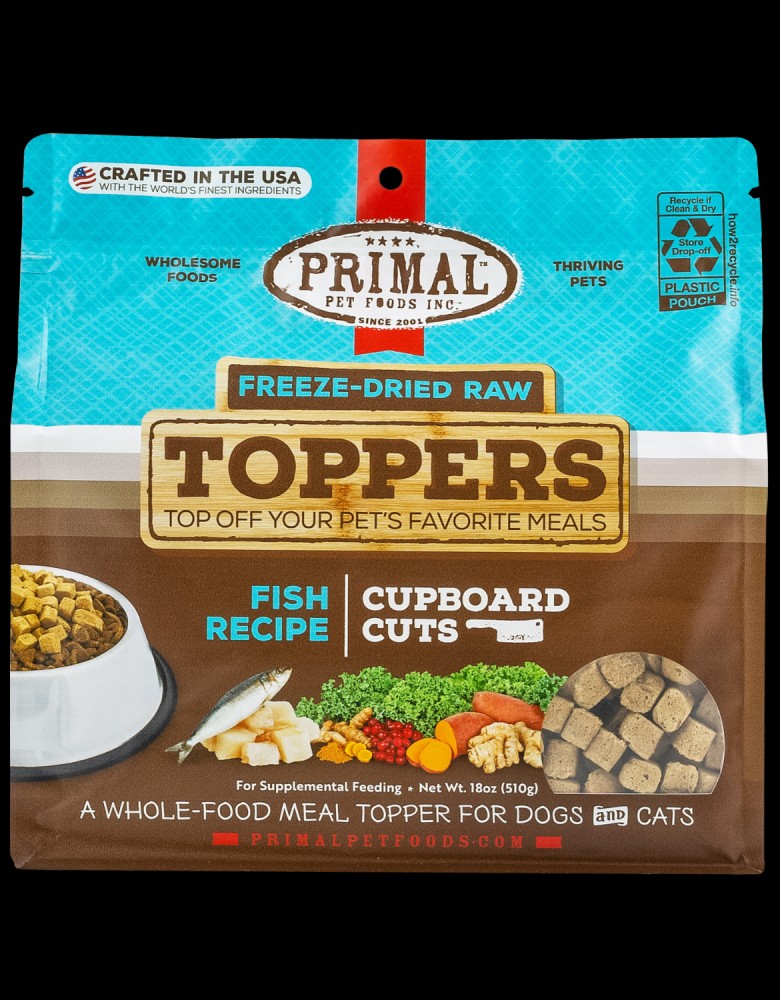 Primal Freeze Dried Raw Toppers For Dogs & Cats: Cupboard Cuts - Fish Recipe 510g (18oz)