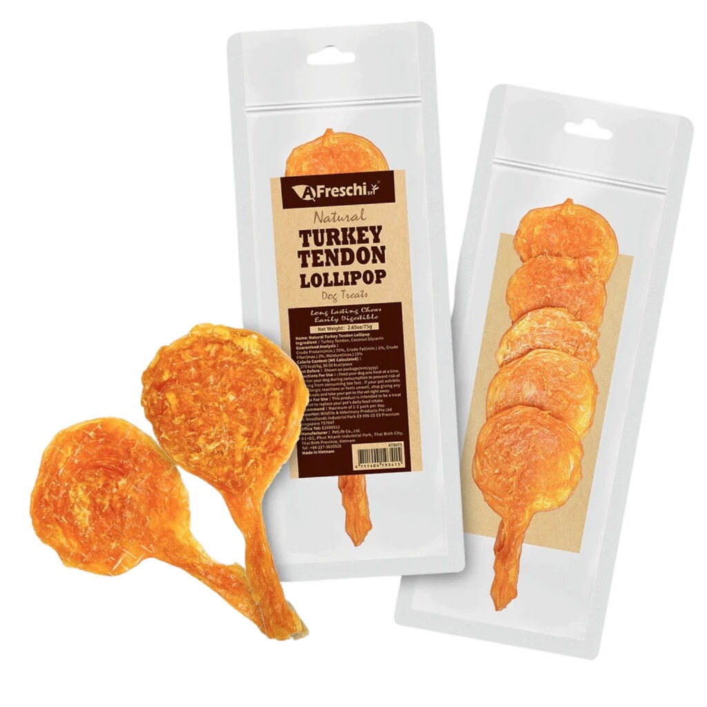 Afreschi Dog 75g Natural Turkey Tendon Lollipop (5pc/set) Dog Treats