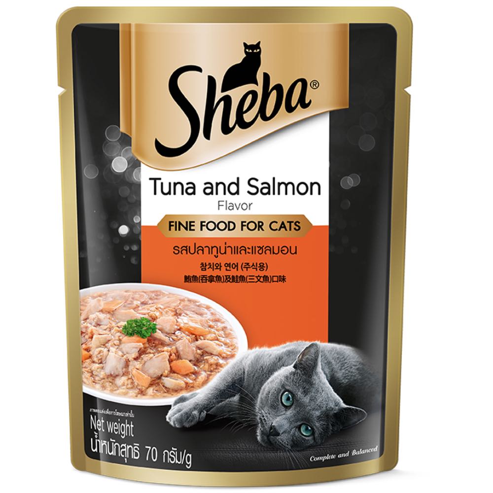 Sheba Cat 70g Tuna And Salmon Pouch Wet Cat Food