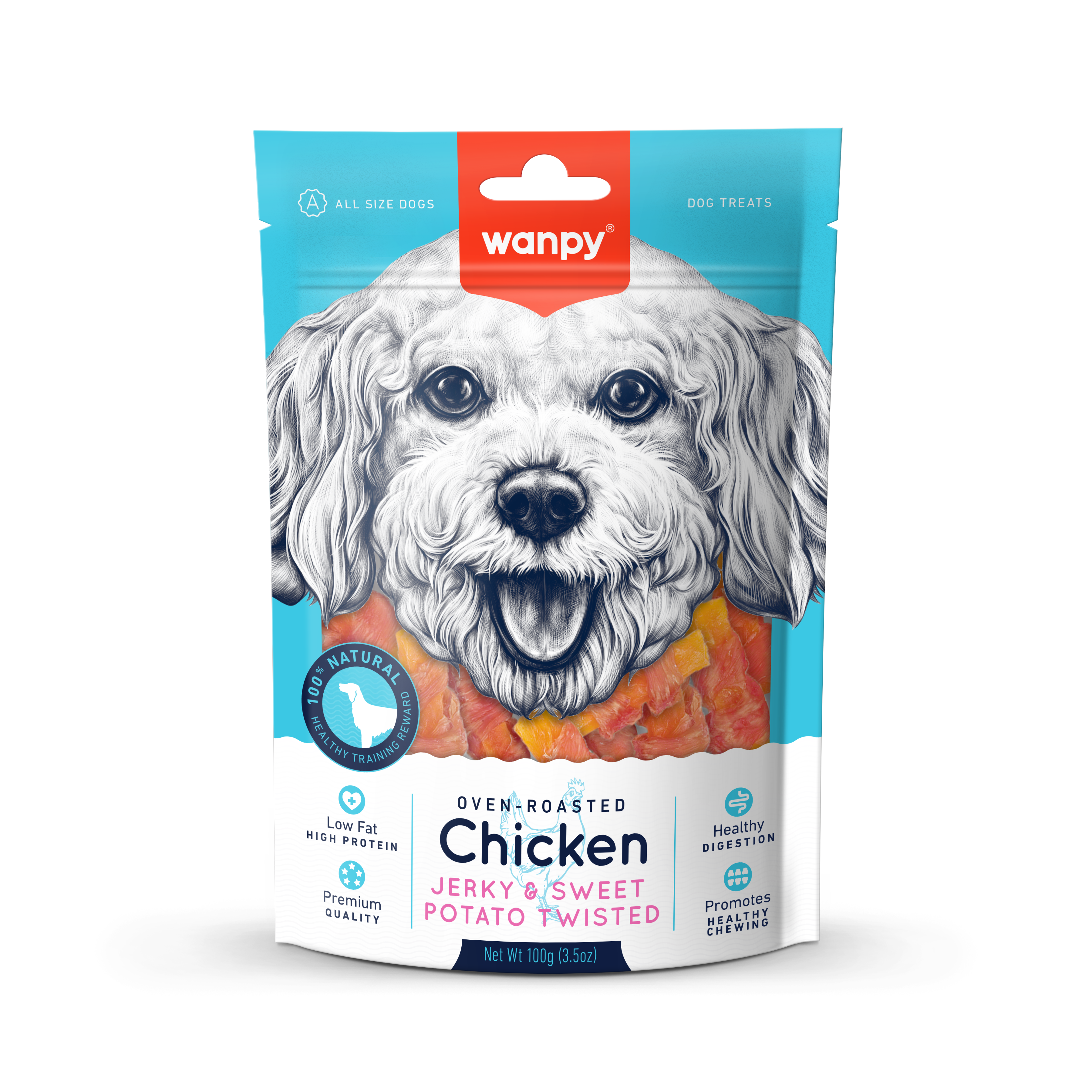 Wanpy Oven-roasted Chicken & Sweet Potato Twisted 100g Dog Snack
