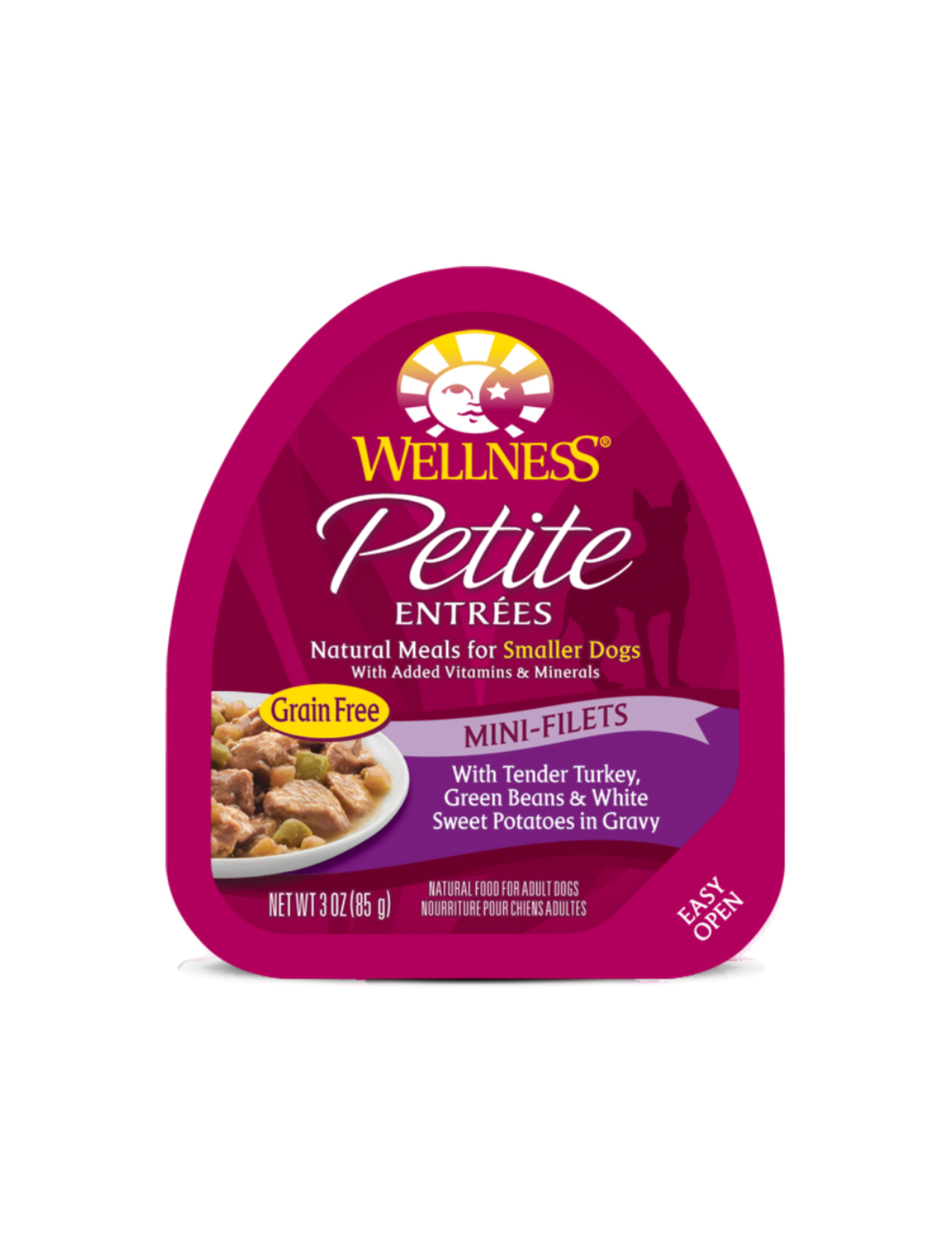Wellness Petite Entrees Mini-filets Tender Turkey Green Beans & White Sweet Potatoes In Gravy Wet Dog Food 85g