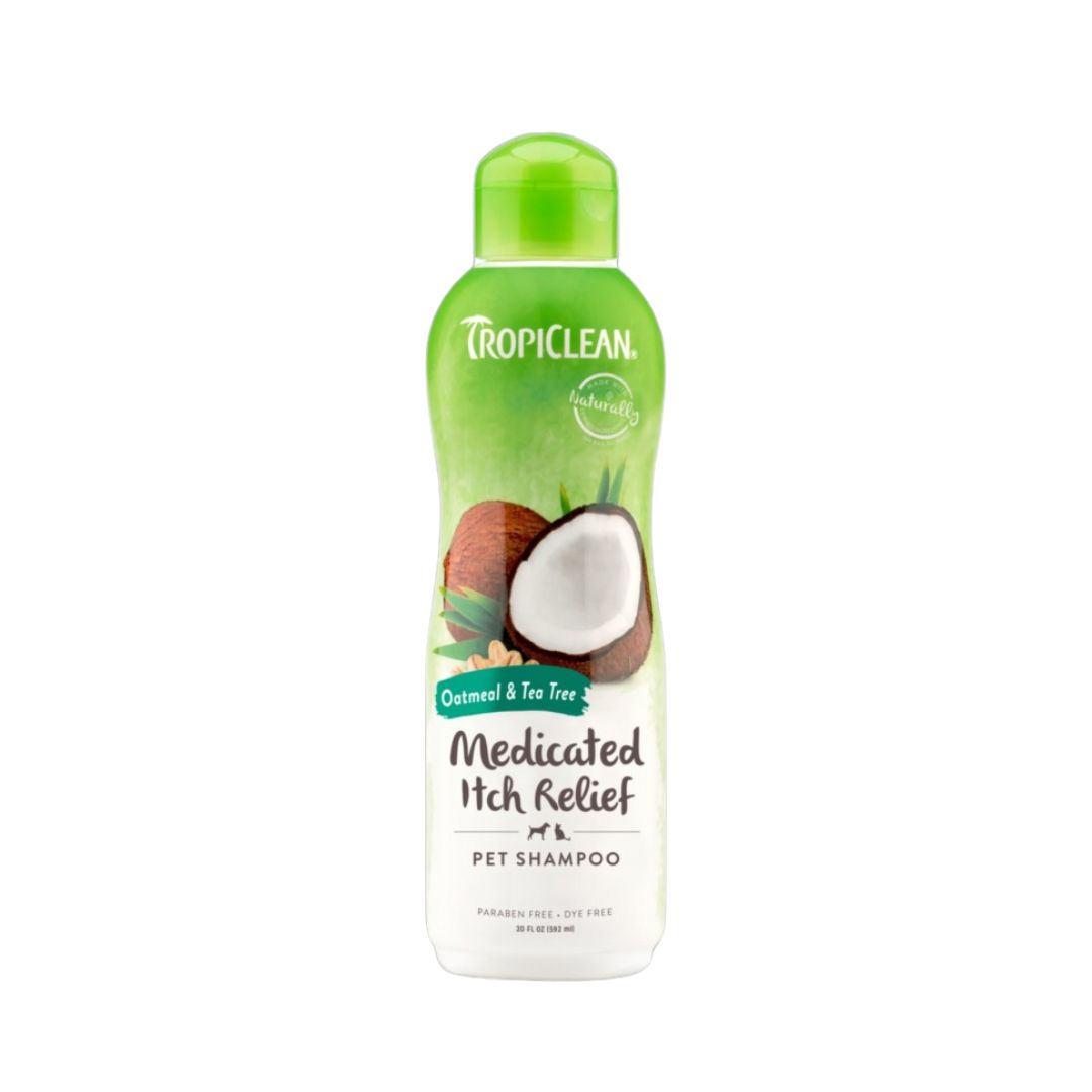 Tropiclean Medicated Itch Relief Pet Shampoo 355ml Oatmeal & Tea Tree