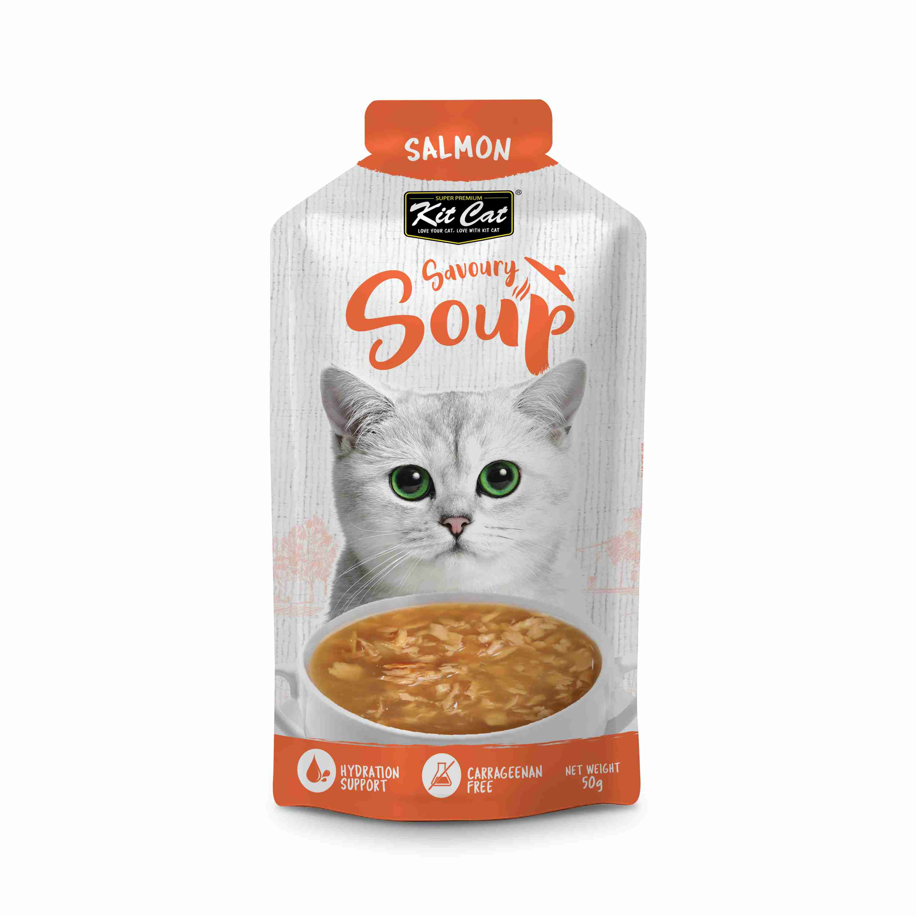 Kit Cat 50g*6 Savoury Soup Salmon Wet Food Pouches For Cats