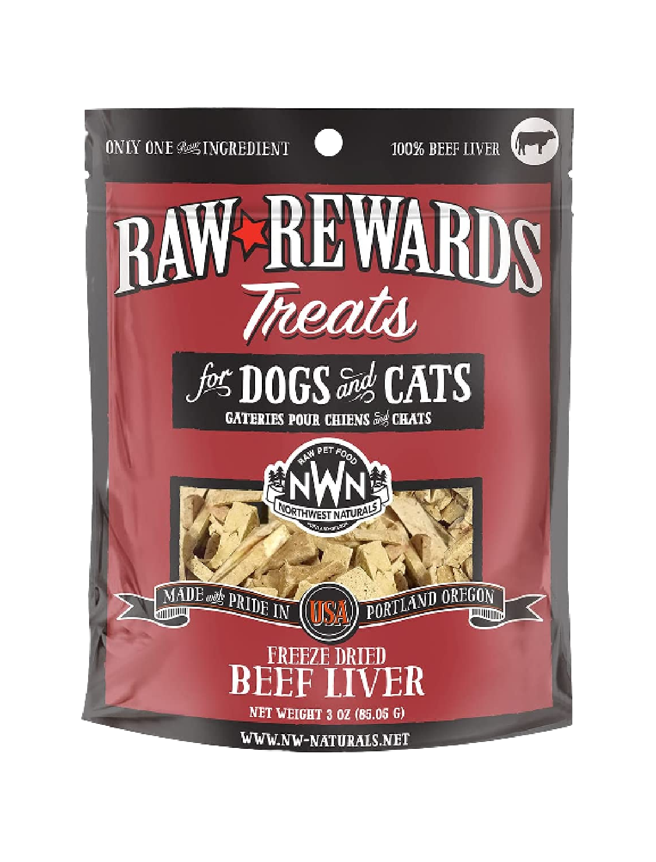 (exp: Feb'25) Northwest Naturals Raw Rewards Freeze-dried Beef Liver Treats 10oz