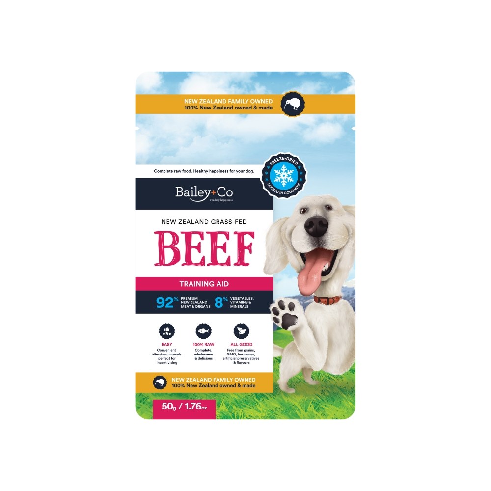 Bailey+co Dog 50g Freeze Dried Complete Beef Diet Training Aid Dog Food