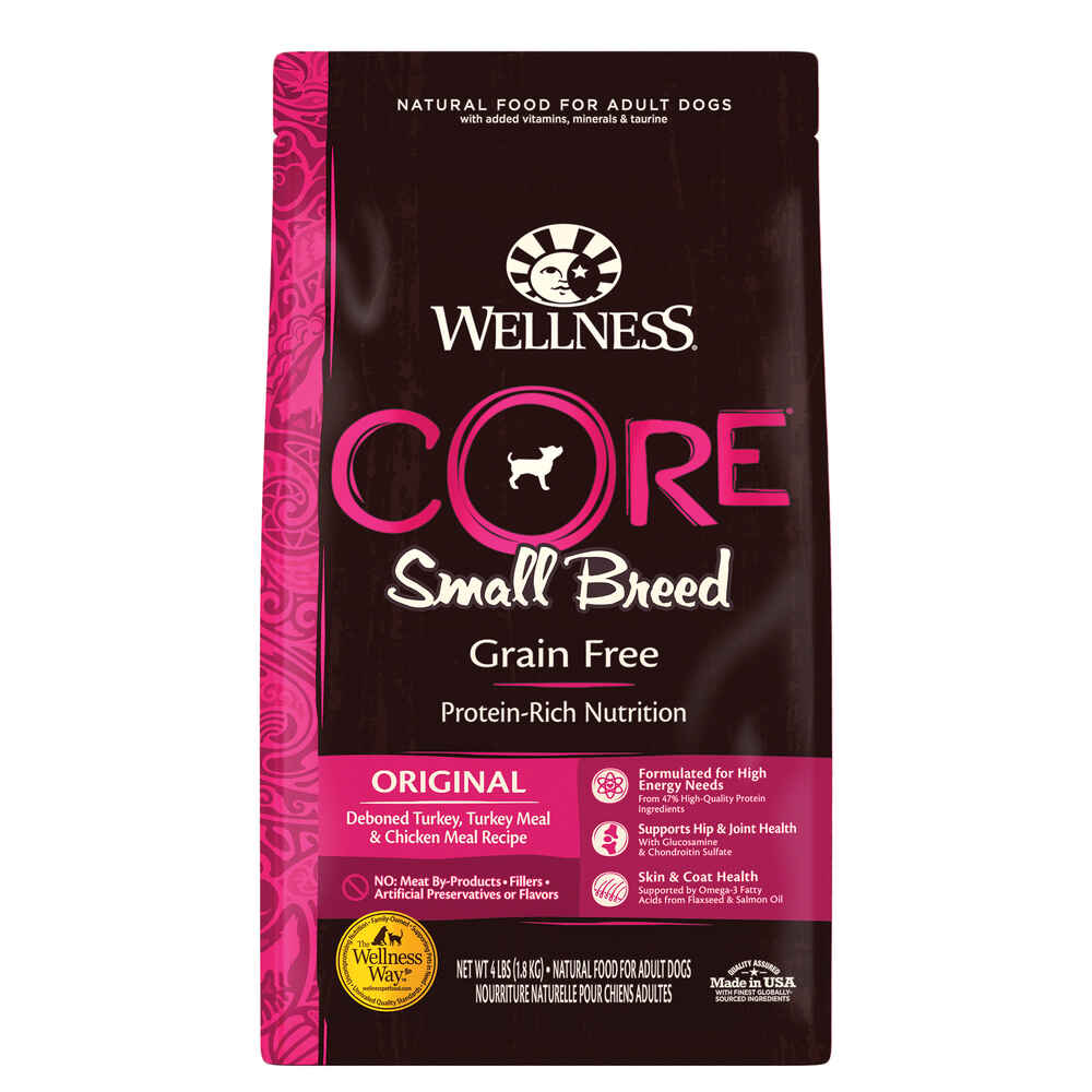 (exp: 30 Sep 2025) Wellness Core Dog 1.8kg (4lb) Small Breed (original) Grain Free Dry Dog Food