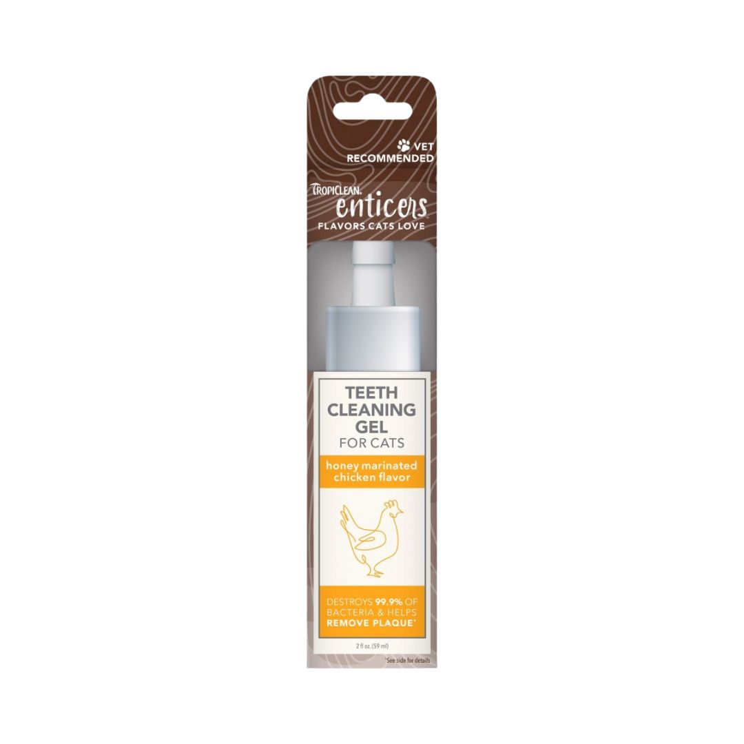 Tropiclean Enticers Cat Teeth Cleaning Gel 59ml Honey Marinated Chicken