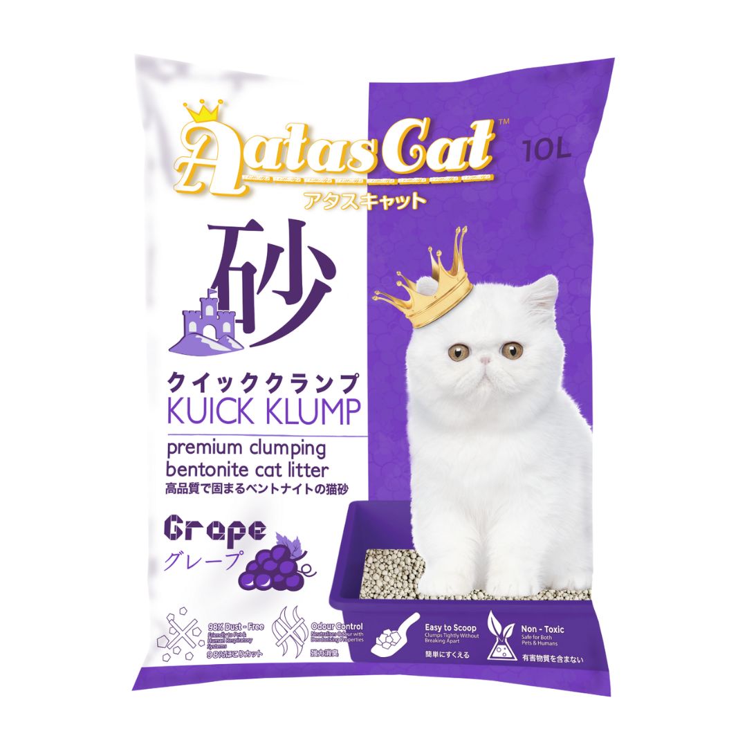 Aatas Cat Kuick Klump Bentonite Cat Litter Grape 10l