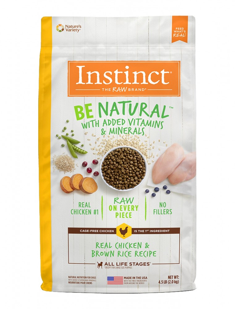 Instinct Be Natural Real Chicken & Brown Rice Recipe Dog Dry Food 4.5lb