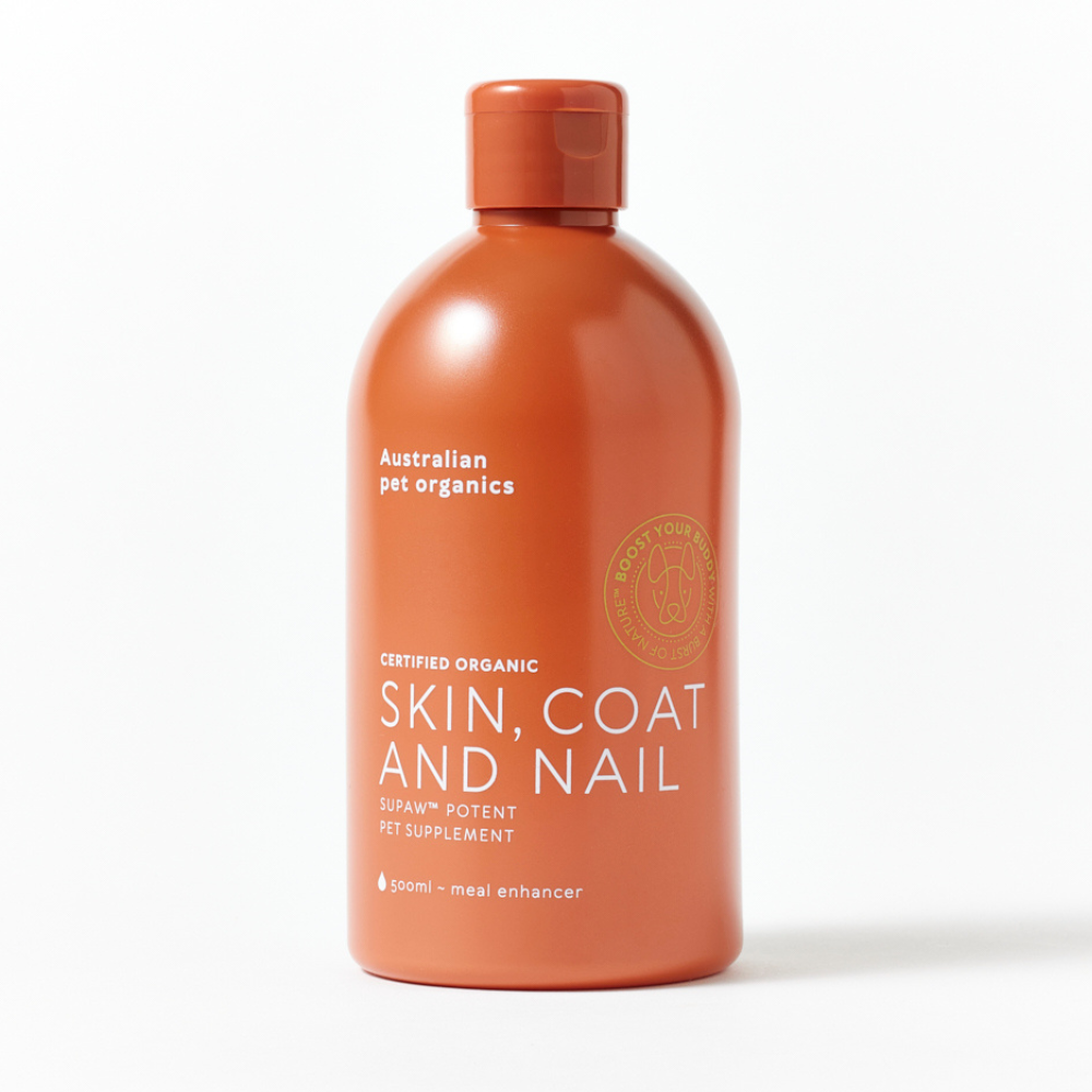 Australian Pet Organics Dog 500ml Skin, Coat And Nail Oil Supplement For Dogs