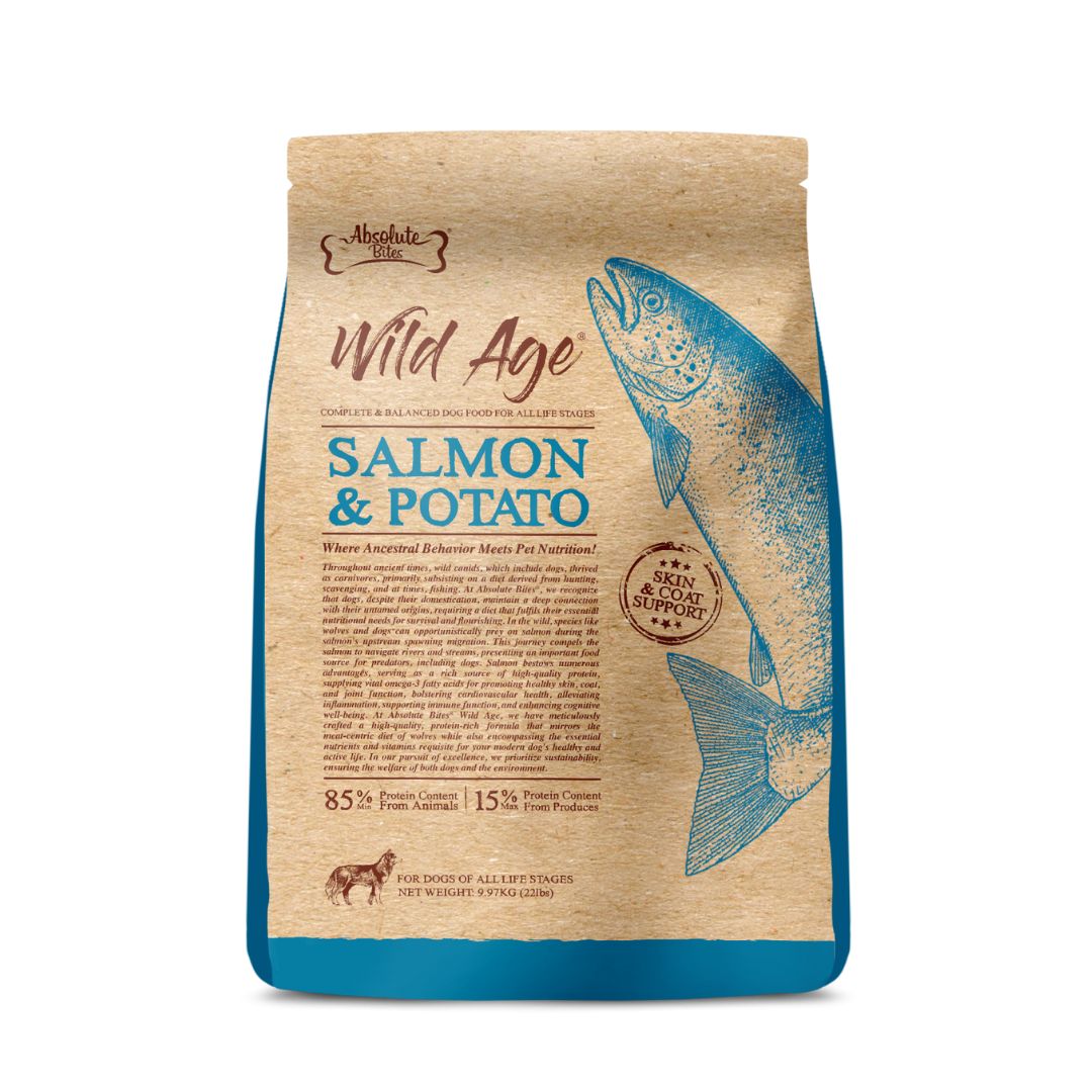 Absolute Bites Dog Wild Age 9.97kg Salmon & Potato Dry Dog Food
