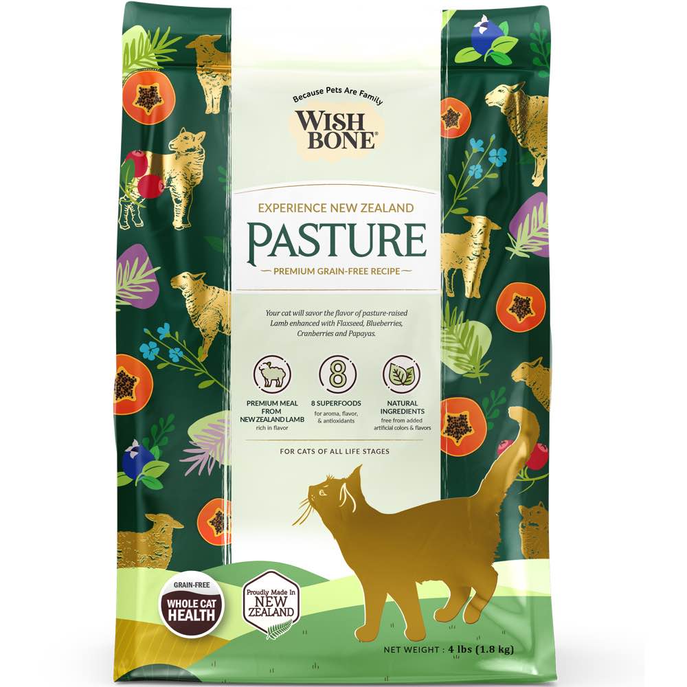 Wishbone Cat 4lb Pasture Lamb Whole Pet Health W/8 Superfoods Dry Cat Food