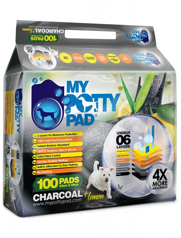 My Potty Pad Charcoal And Lemon Pee Pad For Dogs M | 50 Pcs
