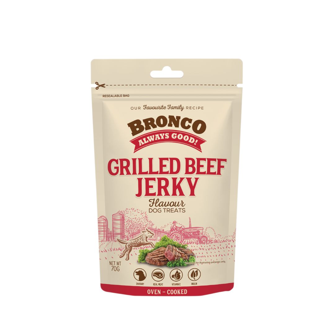 Bronco 70g Jerky Grilled Beef Dog Treat