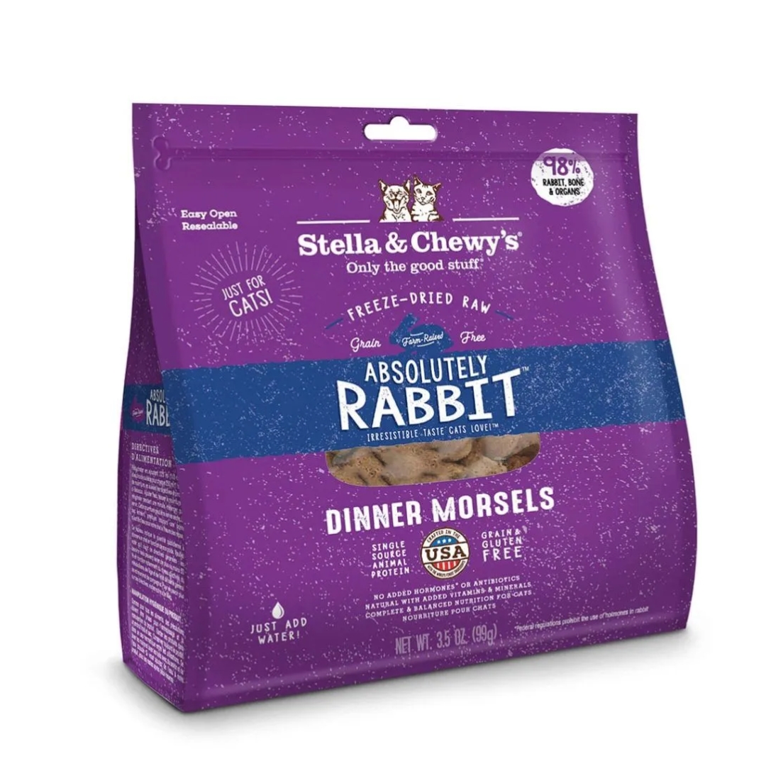 Stella & Chewy's Cat Freeze Dried Dinner Morsels 226g Absolutely Rabbit Raw Cat Food
