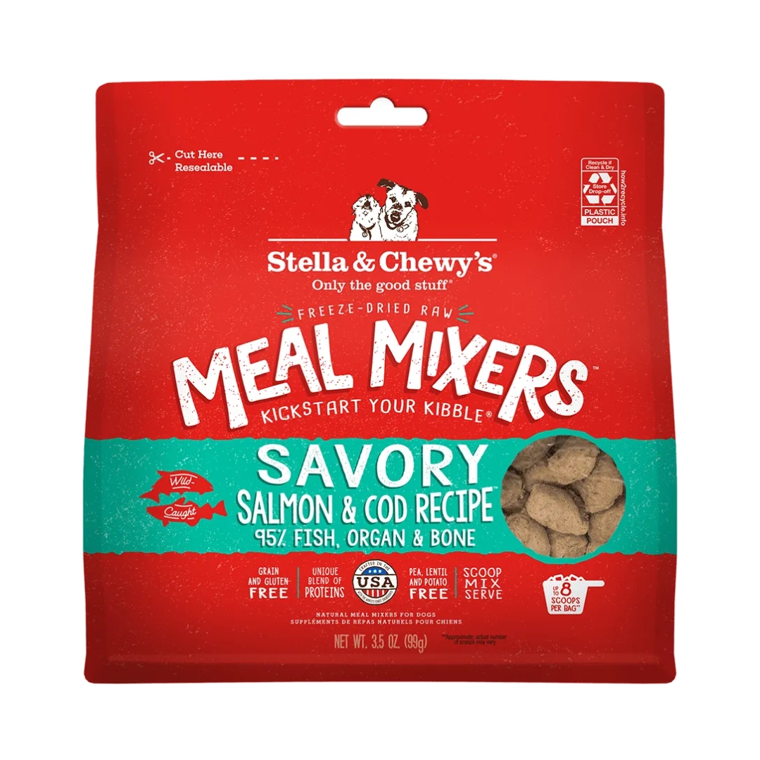 Stella & Chewy's Dog Freeze Dried Raw Mixers & Toppers 226g Savory Salmon & Cod Dry Dog Food