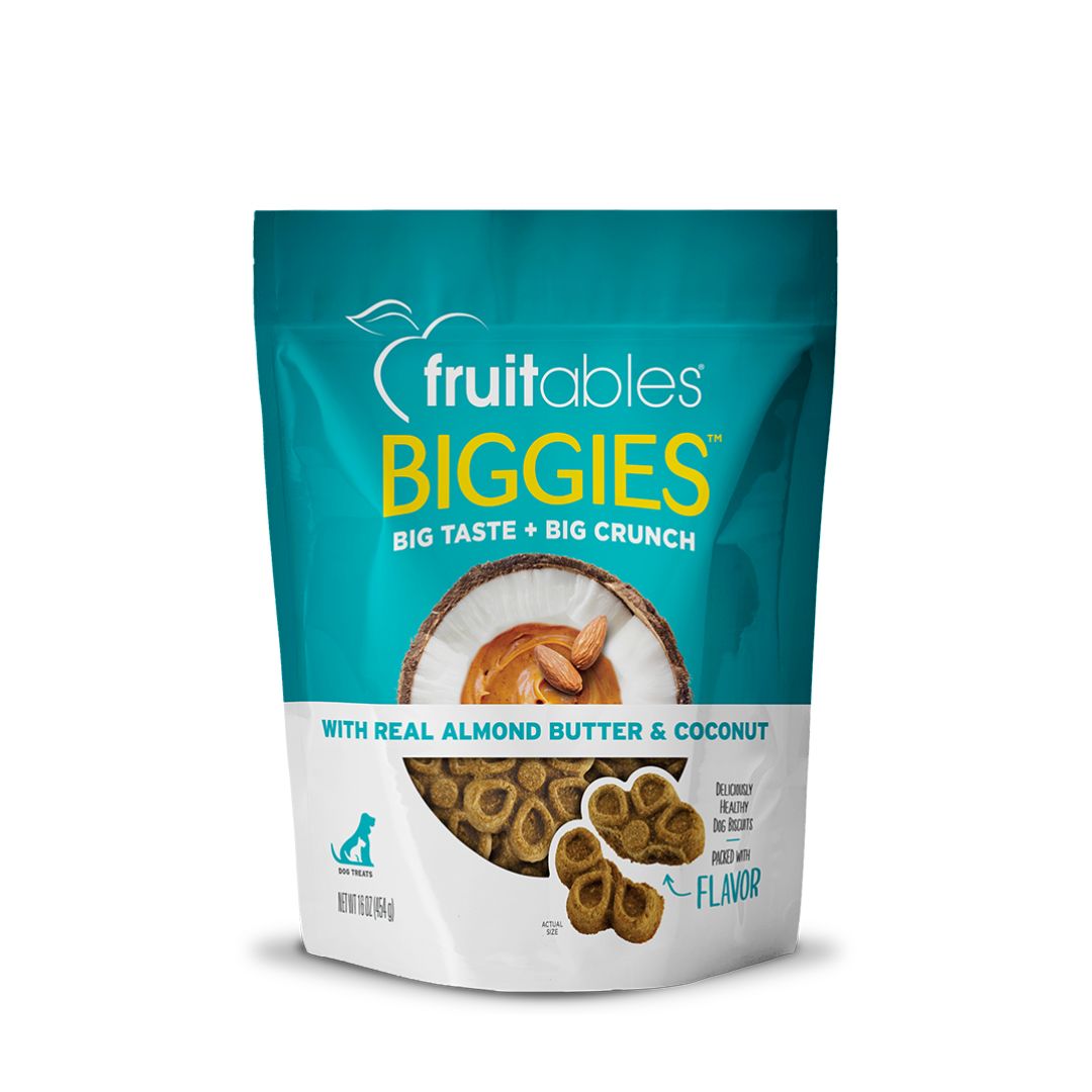 Fruitables Dog 16oz Biggies Almond Butter & Coconut Dog Treats