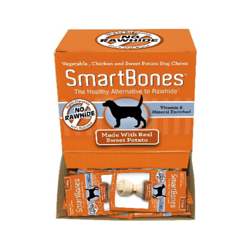 Smartbones Dog 30pcs Mini Classic Bone Chews Sweet Potato Display Dog Treat