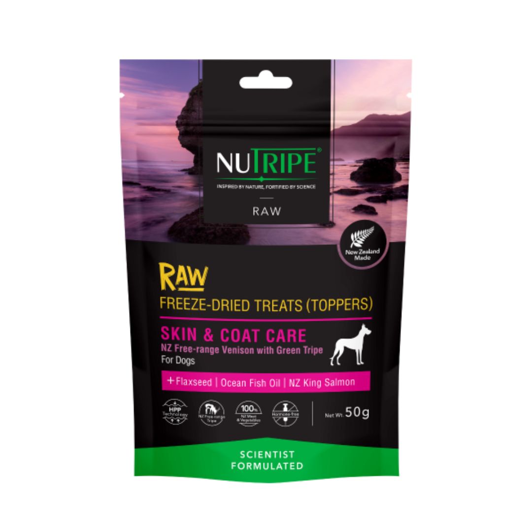 Nutripe Raw Dog 50g Freeze Dried Treat Skin & Coat Care Dog Topper