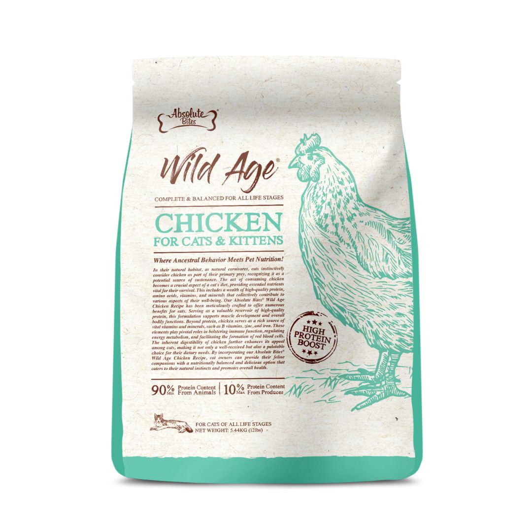 Absolute Bites Cat Wild Age 5.44kg Chicken Dry Cat Food
