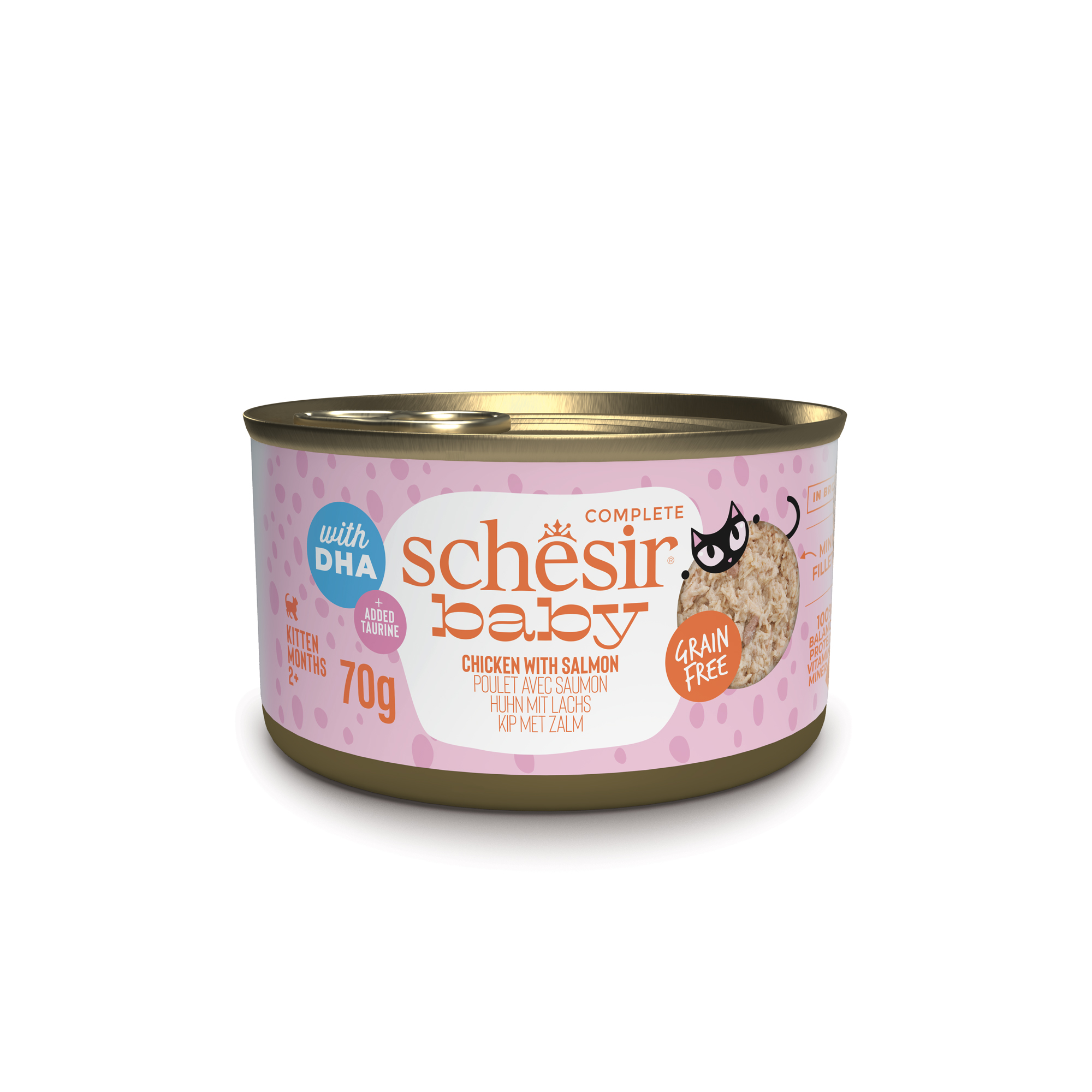 Schesir Cat 70g Baby Wholefood Chicken With Salmon Wet Cat Food