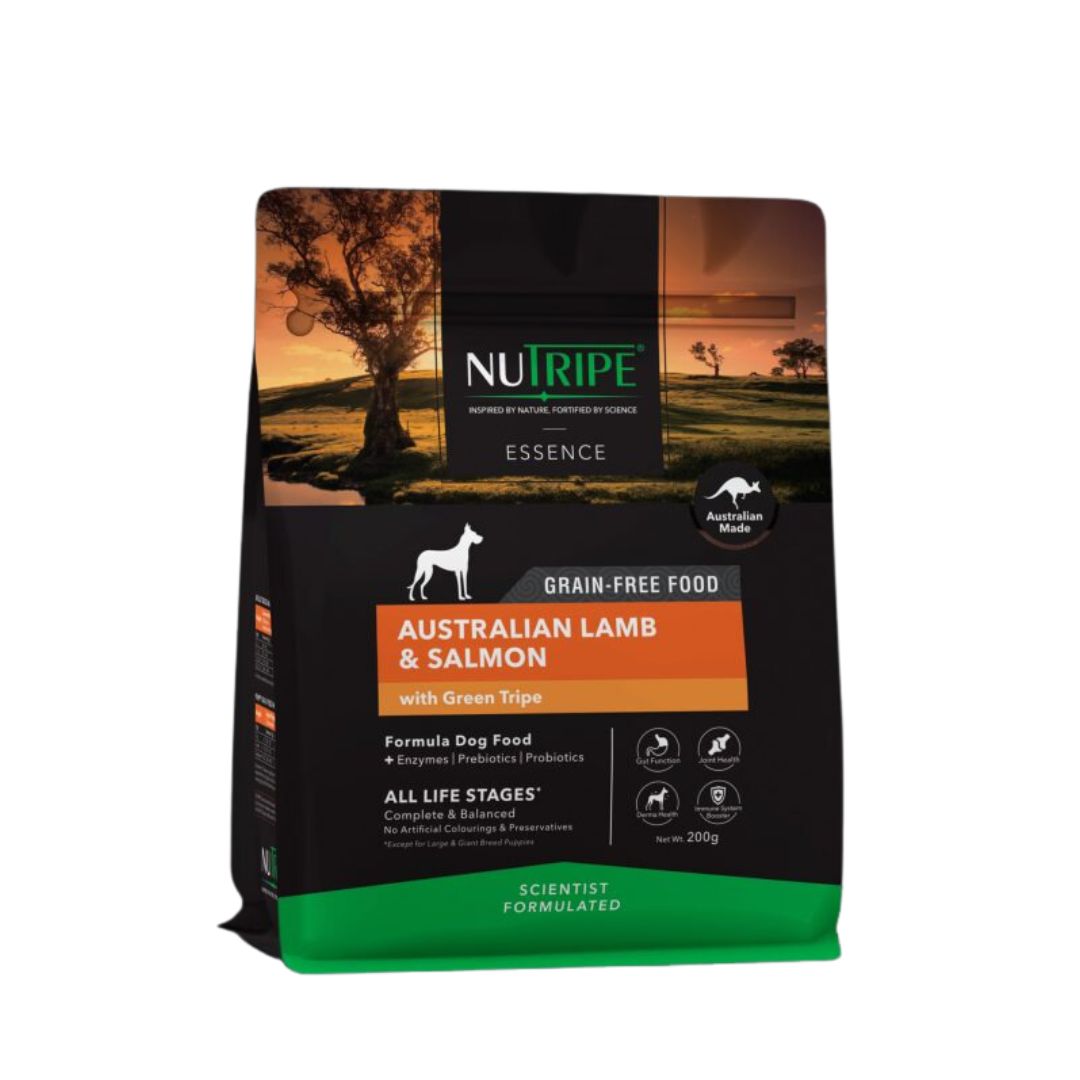 Nutripe Essence Dog 200g Australian Lamb And Salmon With Green Tripe Dry Dog Food