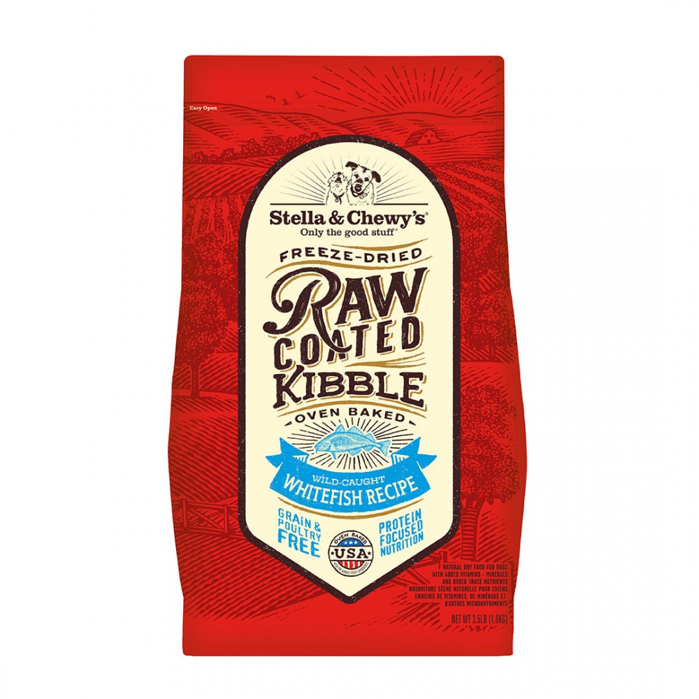 Stella & Chewy's Dog 10kg (22lbs) Freeze Dried Raw Coated Kibble (whitefish) Dry Dog Food