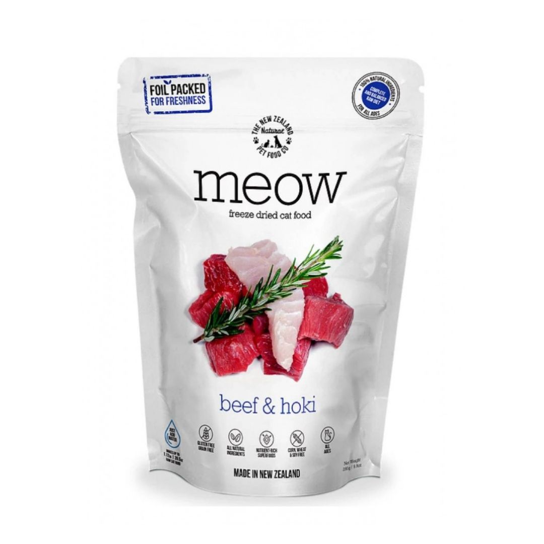 Meow Freeze Dried 280g Beef & Hoki Dry Cat Food