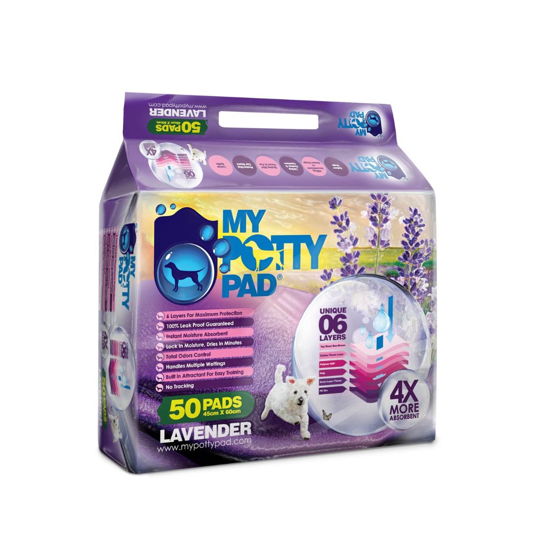 My Potty Pad Dog Pee Pad Lavender Medium 50 Pieces