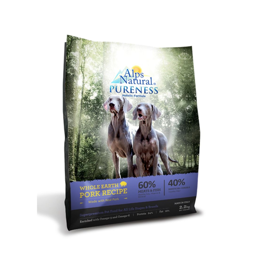 Alps Natural Pureness 2kg Whole Earth Pork Recipe Dry Dog Food