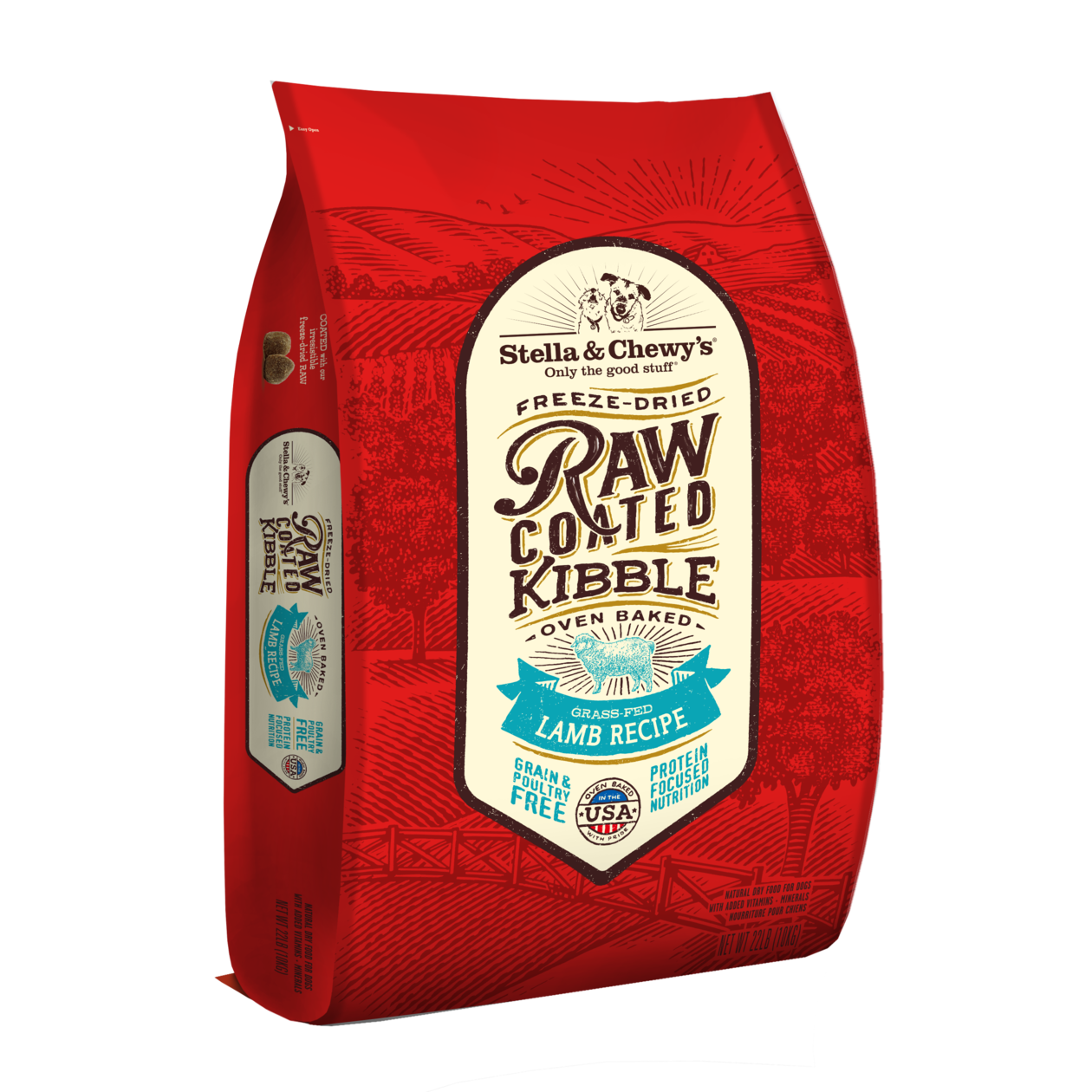 Stella & Chewy's Dog 10kg (22lbs) Freeze Dried Raw Coated Kibble (lamb) Dry Dog Food
