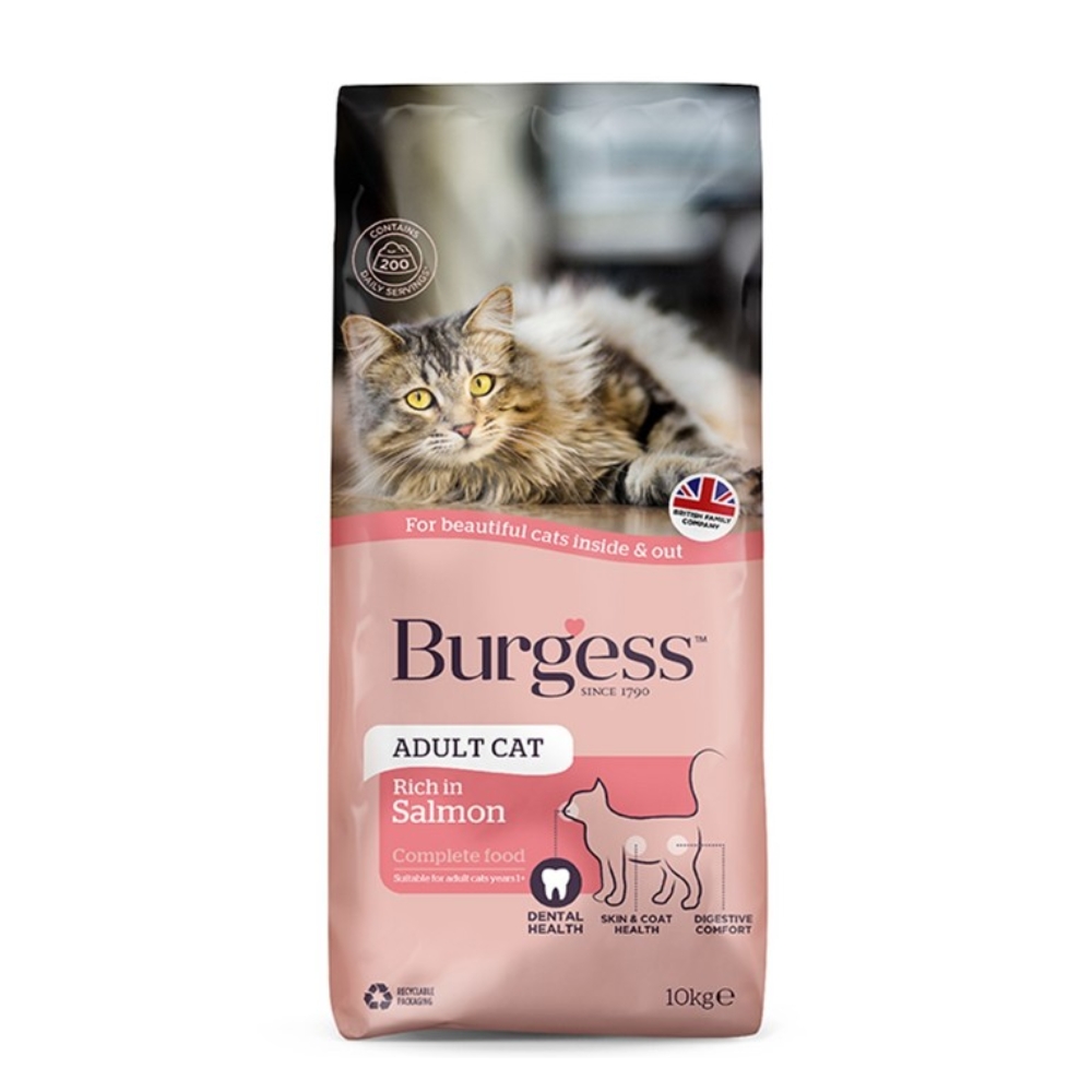 Burgess Cat 10kg Scottish Salmon Adult Dry Cat Food