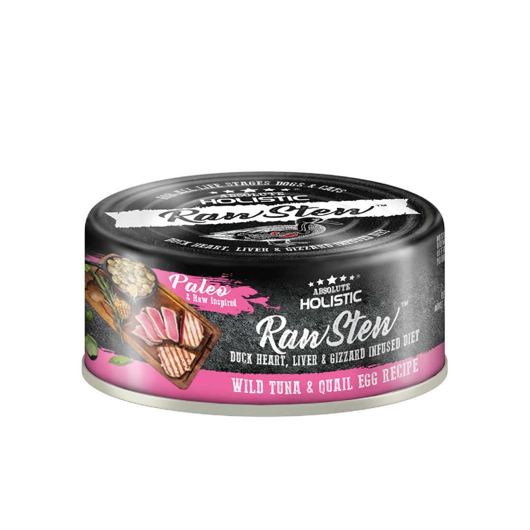 Absolute Holistic Rawstew 80g Wild Tuna & Quail Egg Wet Food For Cats And Dogs