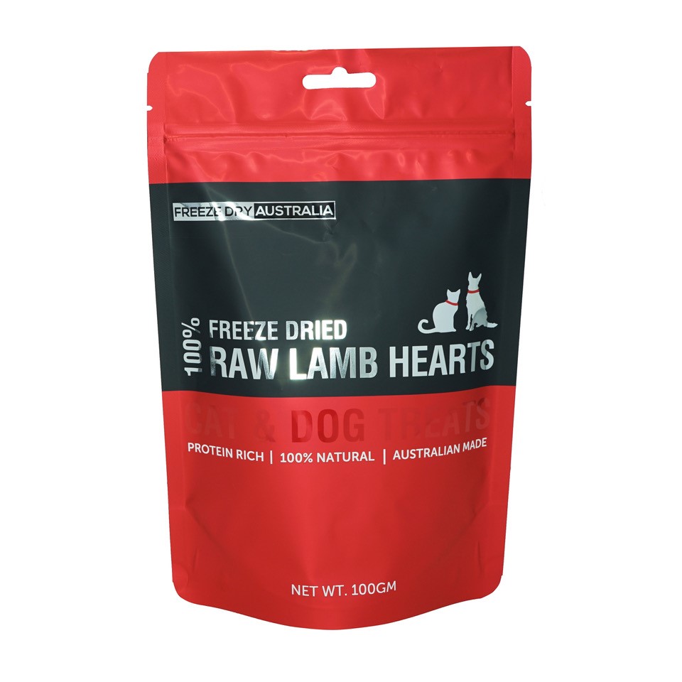 Freeze Dry Australia 100g Diced Lamb Hearts Freeze Dried Dog & Cat Treats