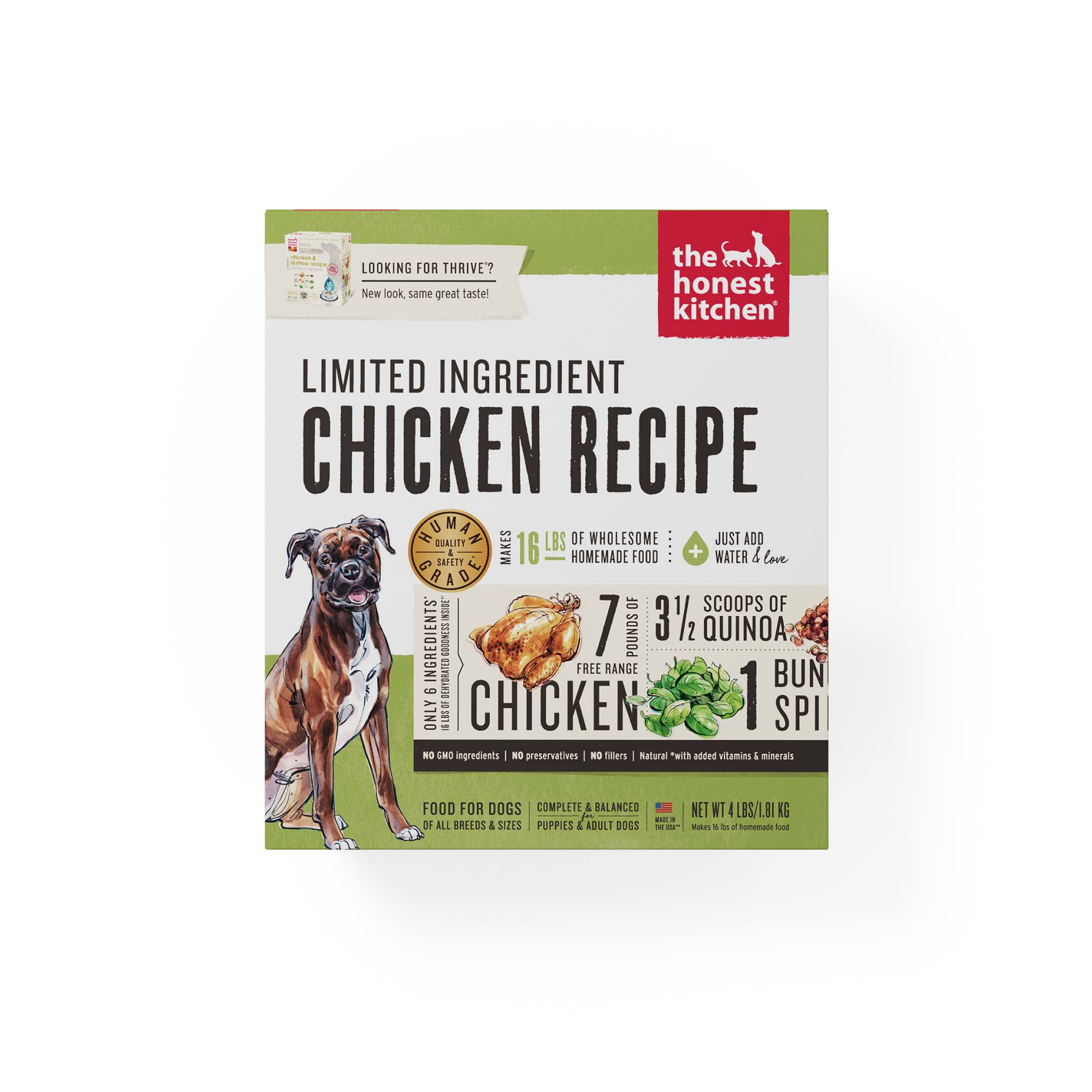 The Honest Kitchen Dog 4lbs Dehydrated Chicken Limited Ingredient Dry Dog Food