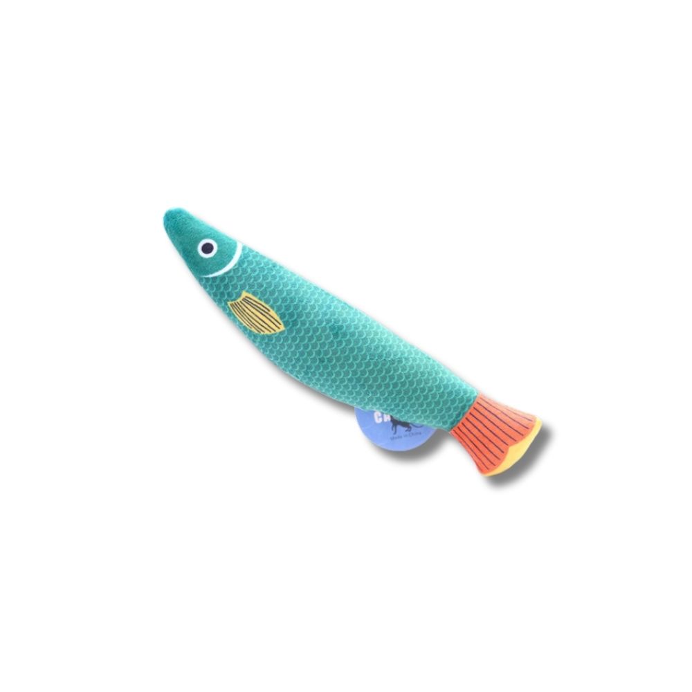 Aduck Catnip Soft Cat Toys Green Fish 18cm