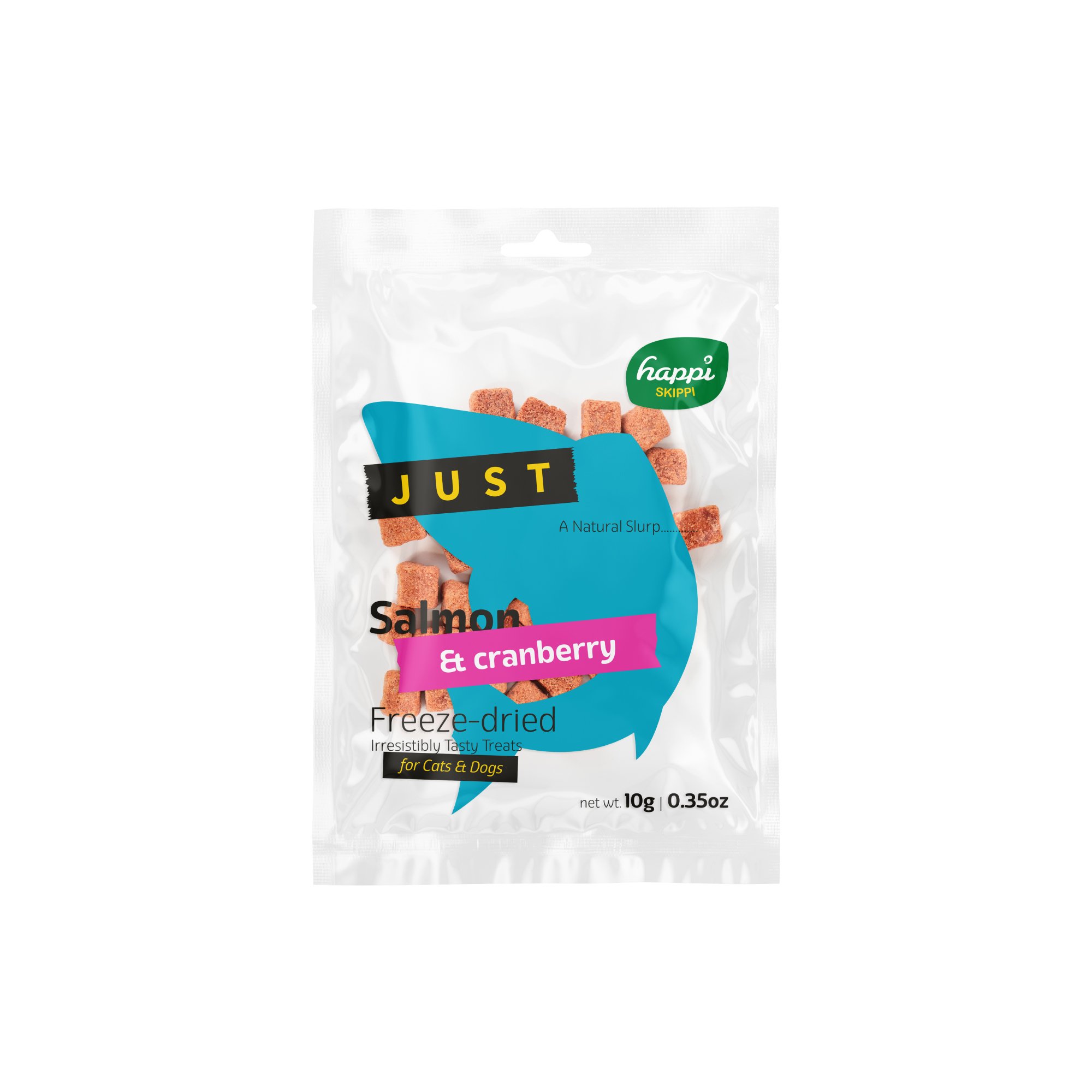 Happi Skippi 10g Just Freeze-dried Treat Salmon & Cranberry For Cats And Dogs