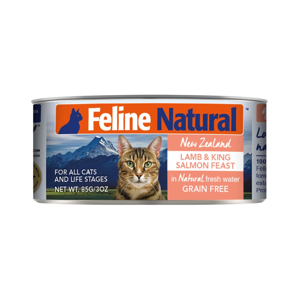 Feline Natural Cat 85g Lamb & King Salmon Feast Canned Wet Cat Food