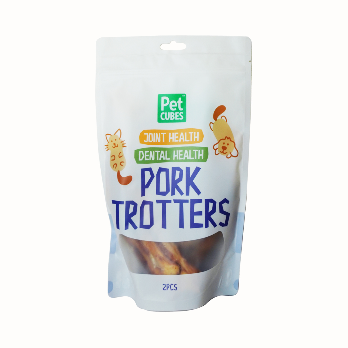 Pet Cubes 2pcs Pork Trotters Natural Dry Treats For Dogs / Cats