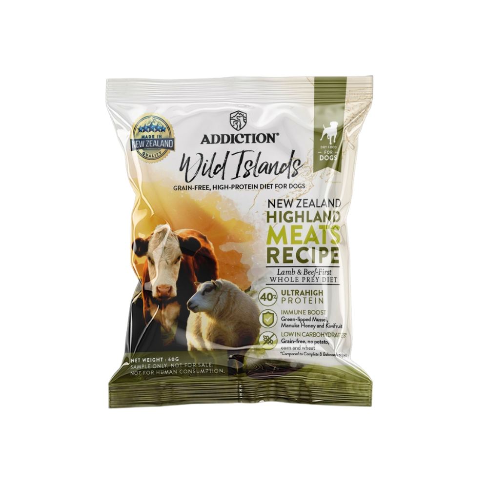 Addiction Dog Wild Islands 60g Highland Meats Dry Dog Food (sample)