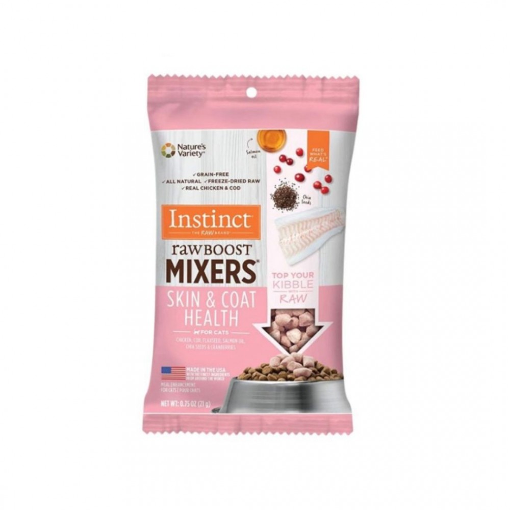 Instinct Cat 0.75oz Raw Boost Mixers Freeze Dried Skin & Coat Health Cat Food Topper