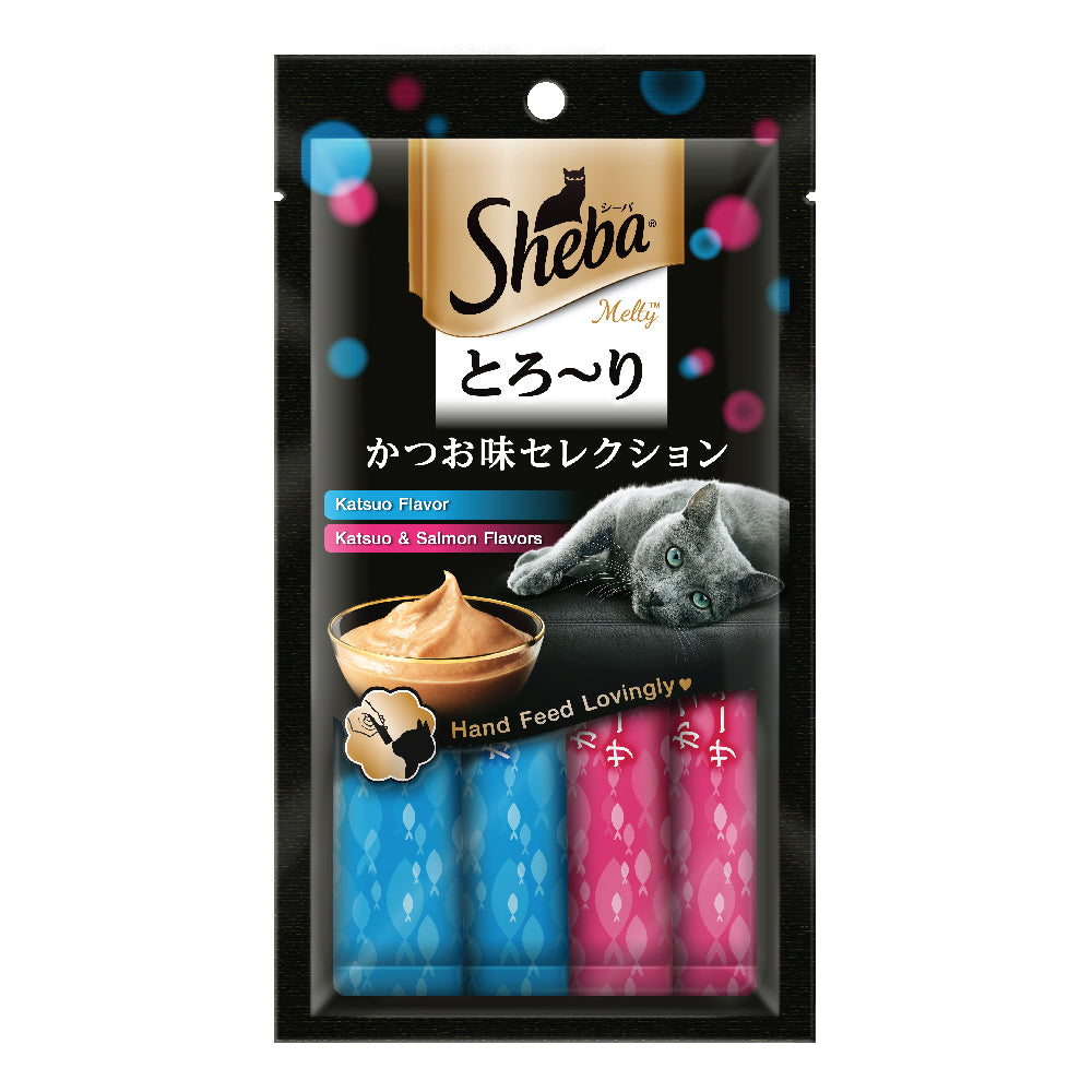 Sheba Cat 12g X 4 Melty Katsuo Flavour And Katsuo & Salmon Flavor Cat Treats
