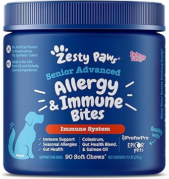 Zesty Paws 90ct Senior Advanced Allergy &immune Bites Supplement For Senior Dogs