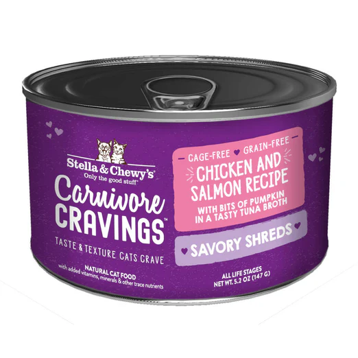 Stella & Chewy's Carnivore Cravings Savory Shreds (chicken & Salmon In Broth) Canned Cat Food 154g