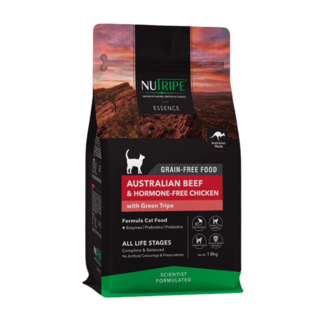 Nutripe Essence Cat 1.8kg Australian Beef And Hormone free Chicken With Green Tripe Dry Cat Food Singapore s Pet Store Perromart SG PerroMart SG